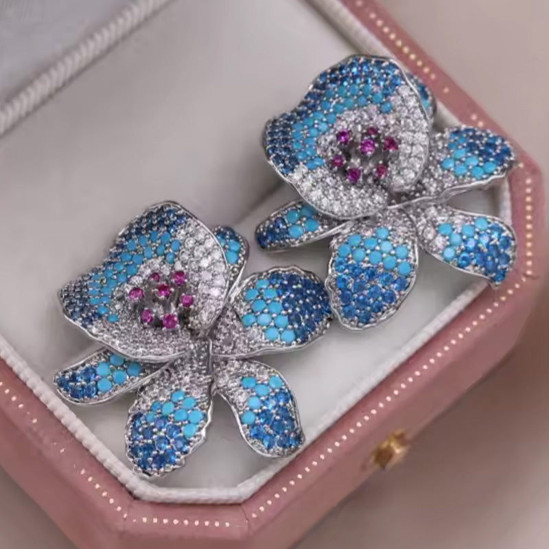 Amelia Crystal Garden Stud Earrings