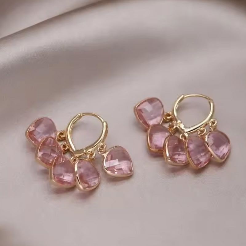 Ruby Gem Drop Huggie Earrings