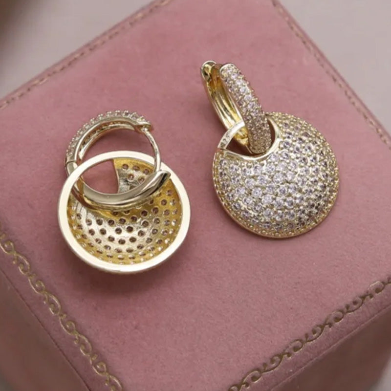 Sienna Crystal Disc Drop Earrings