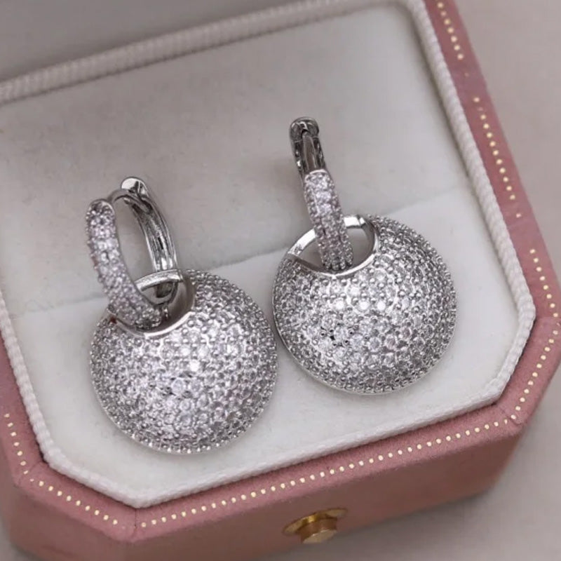 Sienna Crystal Disc Drop Earrings