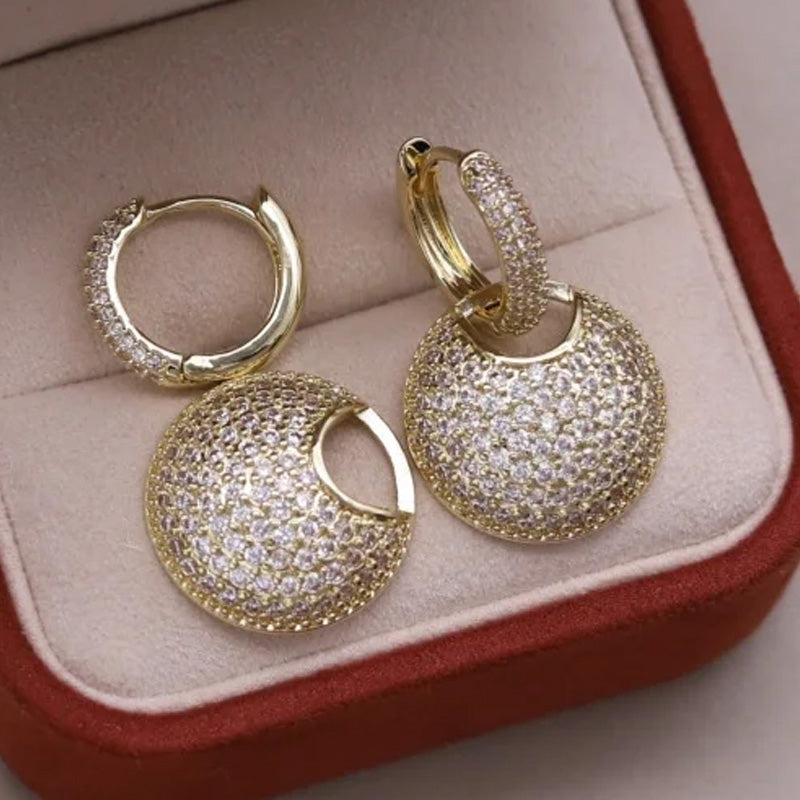 Sienna Crystal Disc Drop Earrings