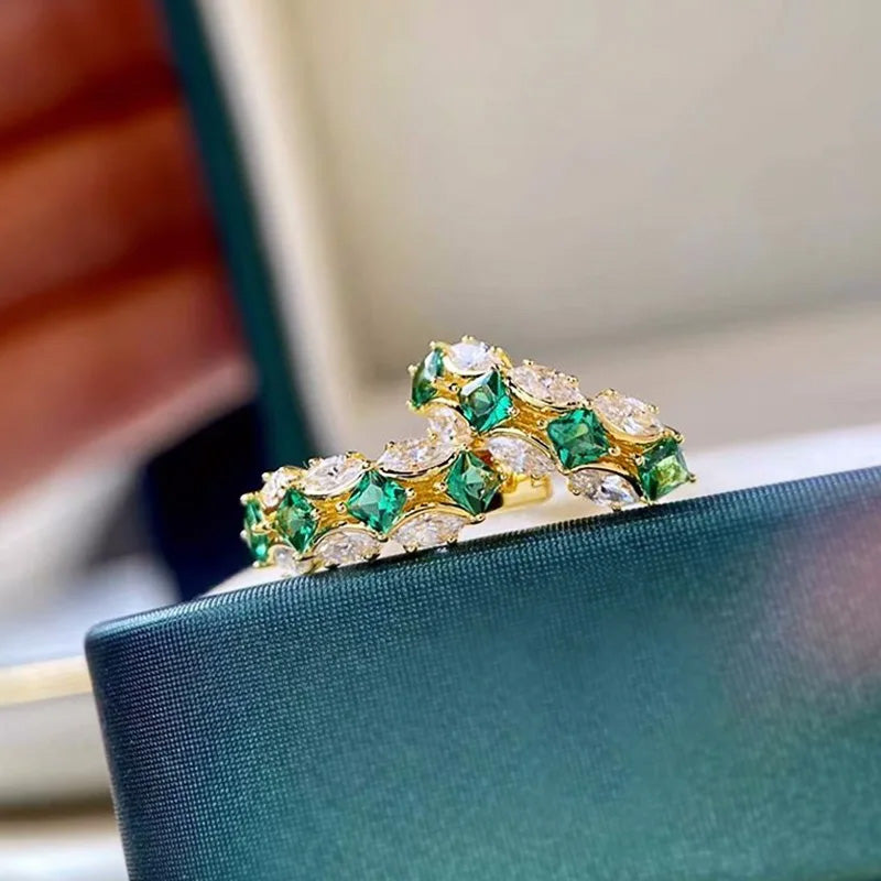 Olivia Emerald Luxe Hoops