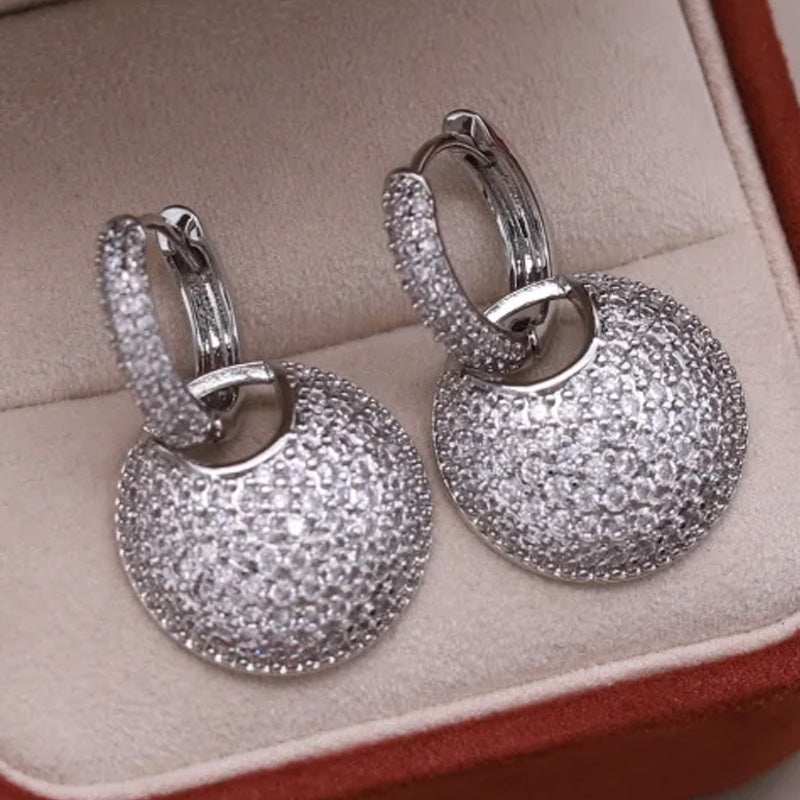 Sienna Crystal Disc Drop Earrings