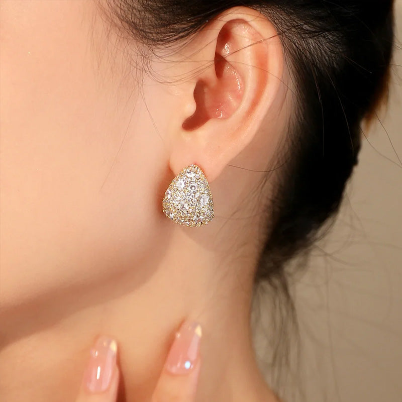 Eliza Pavé Teardrop Studs