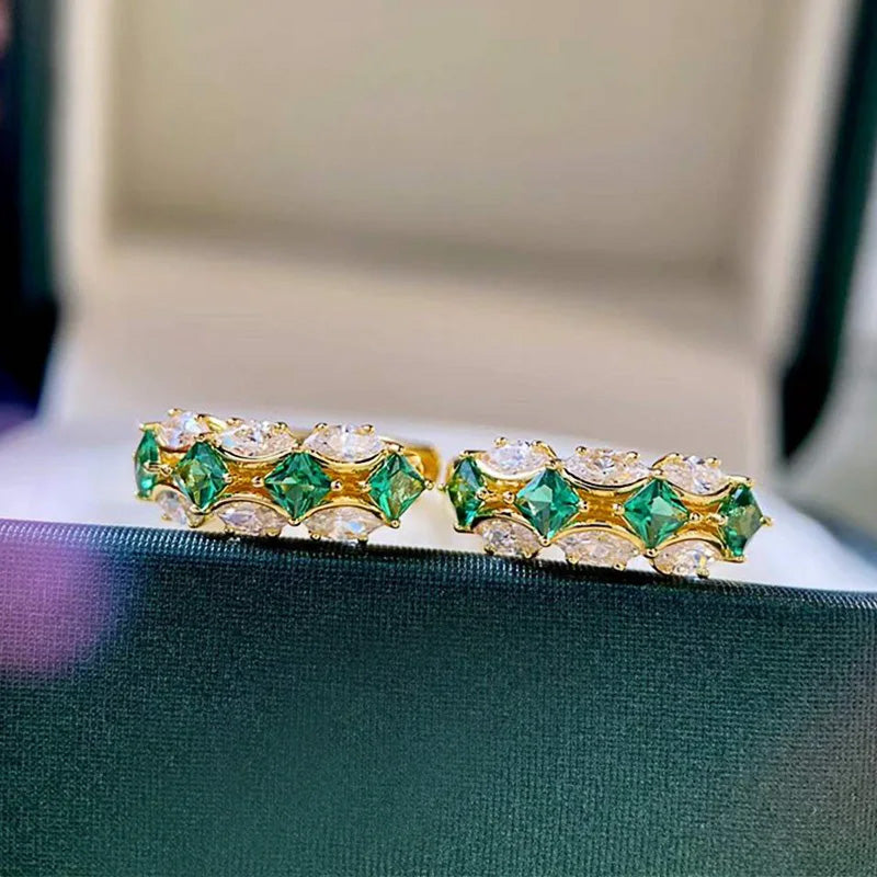 Olivia Emerald Luxe Hoops