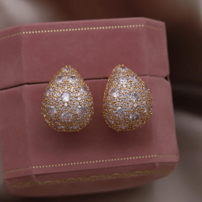 Eliza Pavé Teardrop Studs
