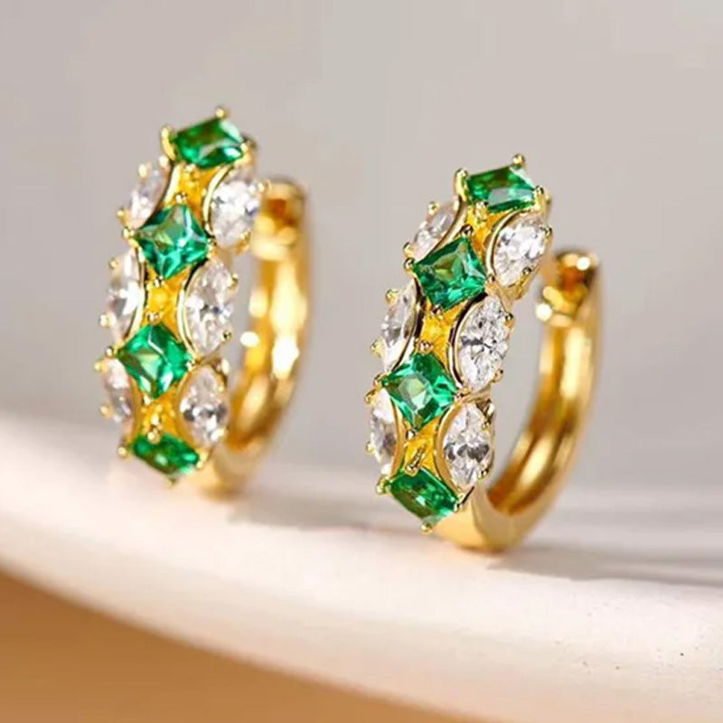 Olivia Emerald Luxe Hoops