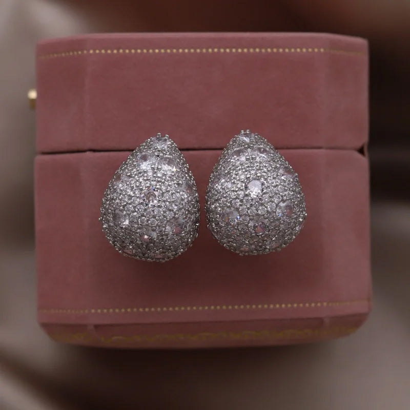 Eliza Pavé Teardrop Studs