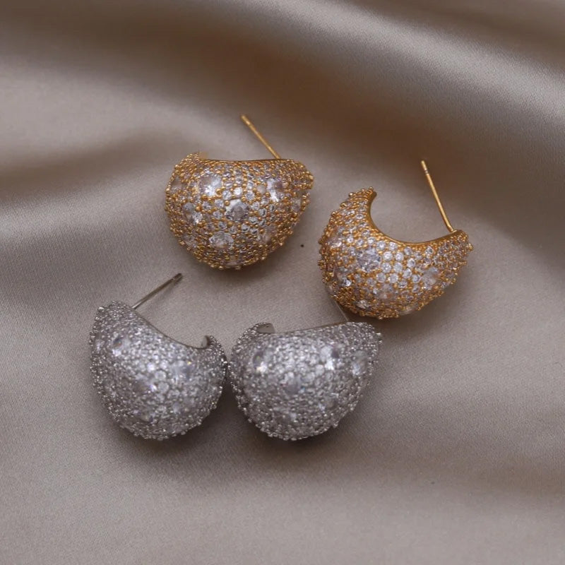 Eliza Pavé Teardrop Studs