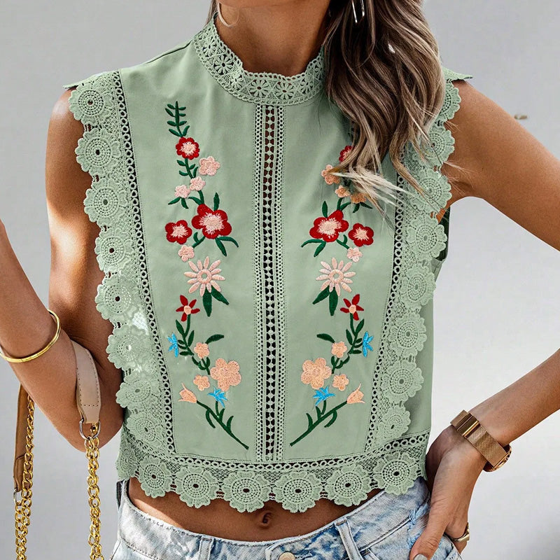Vella Embroidered Crop