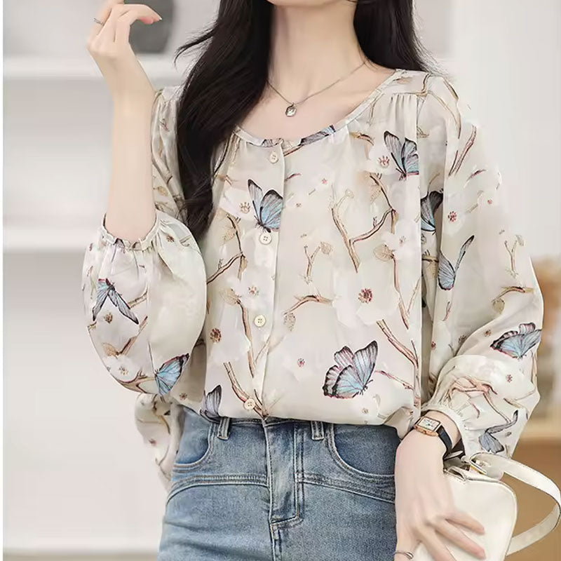 Gianna Butterfly Print Blouse