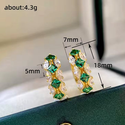 Olivia Emerald Luxe Hoops