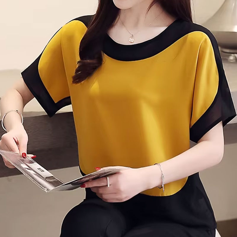 Ruby Contrast Short-Sleeve Top