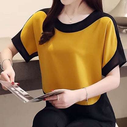 Ruby Contrast Short-Sleeve Top