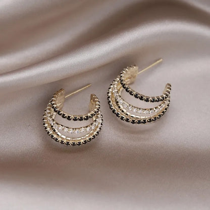 Madison Noir Crystal Hoops