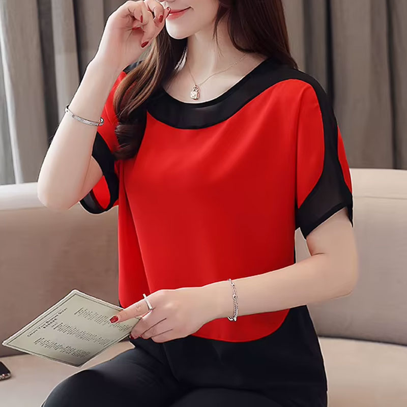 Ruby Contrast Short-Sleeve Top