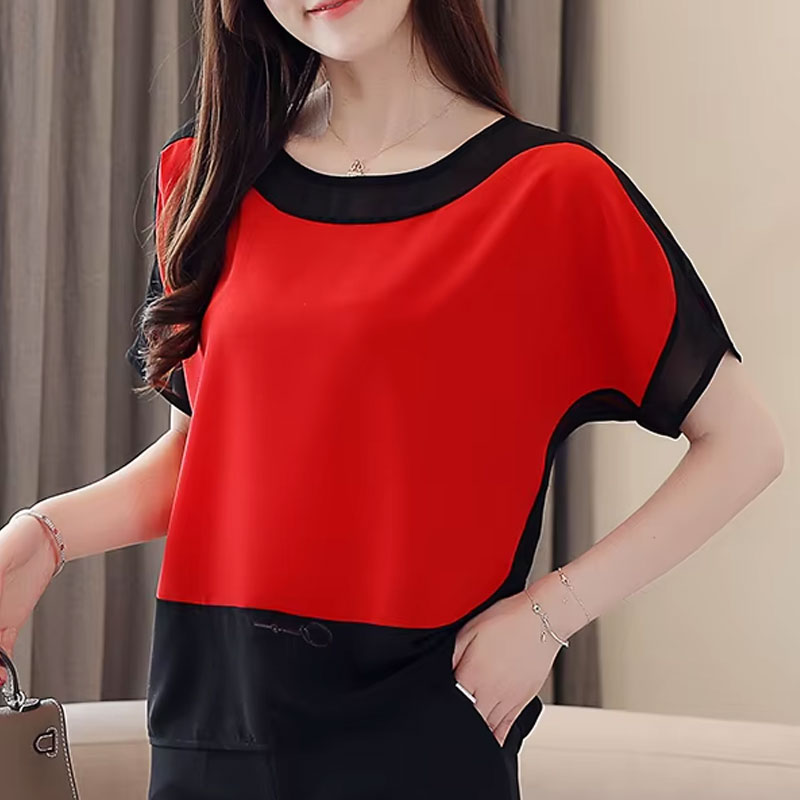 Ruby Contrast Short-Sleeve Top