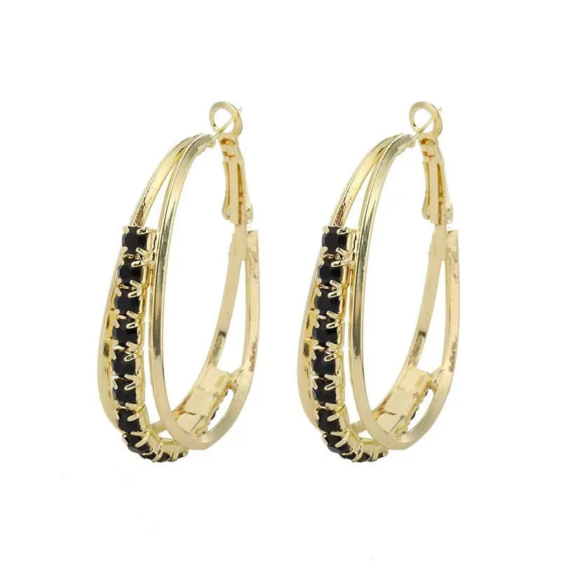 Duo Crystal Hoop Earrings