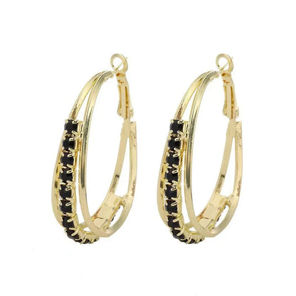 Duo Crystal Hoop Earrings