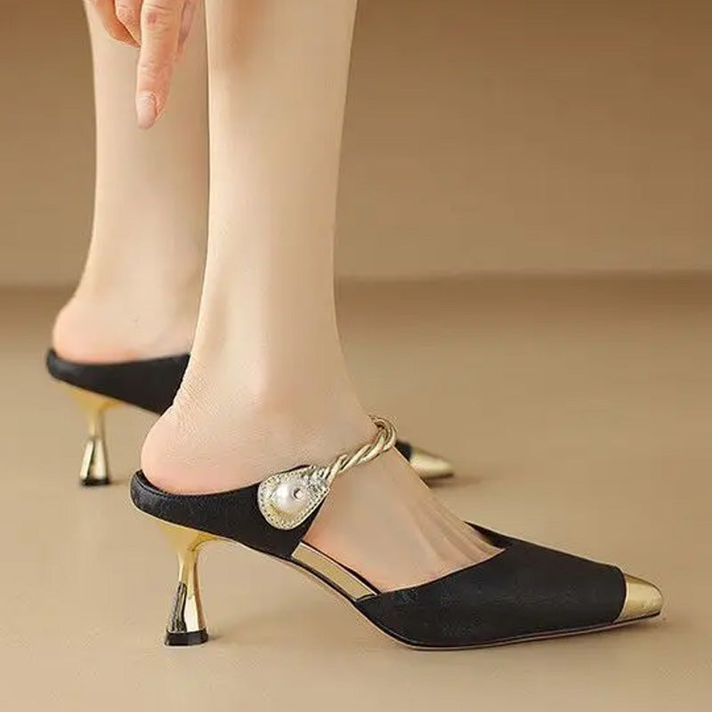 Gilded Pearl Twist Mule