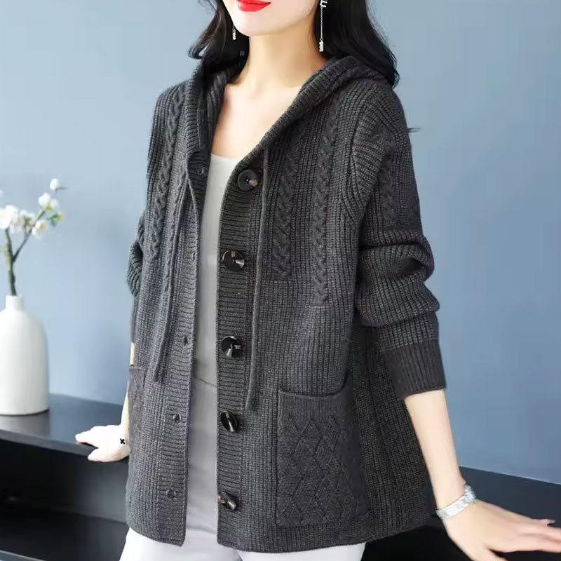 Bonnie Button-Up Hooded Cardigan