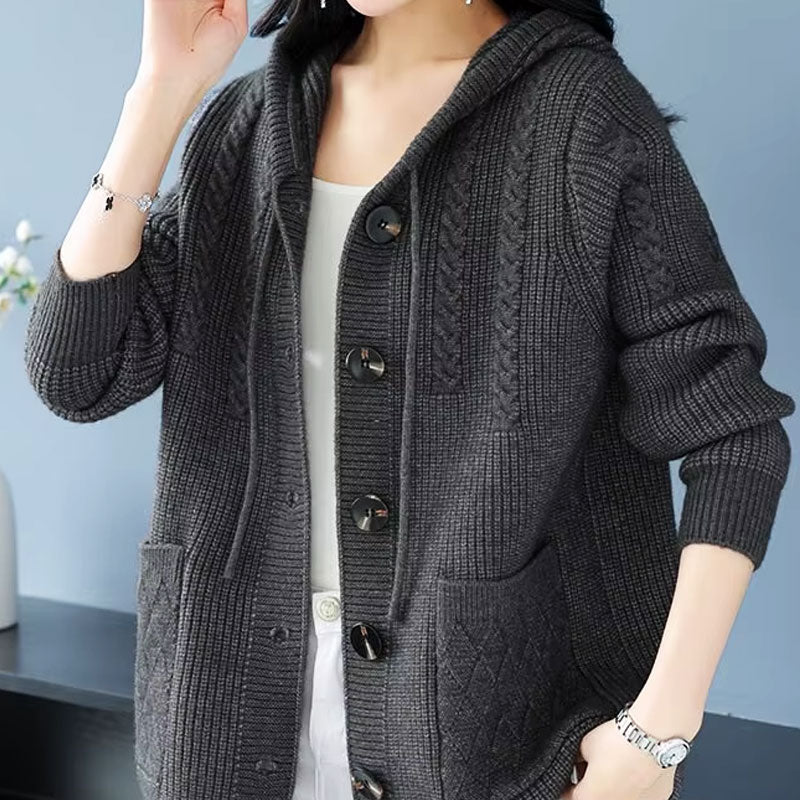 Bonnie Button-Up Hooded Cardigan