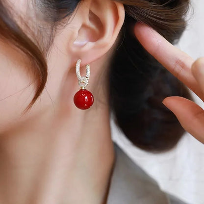 Sienna Luxe Pearl Drop Hoops
