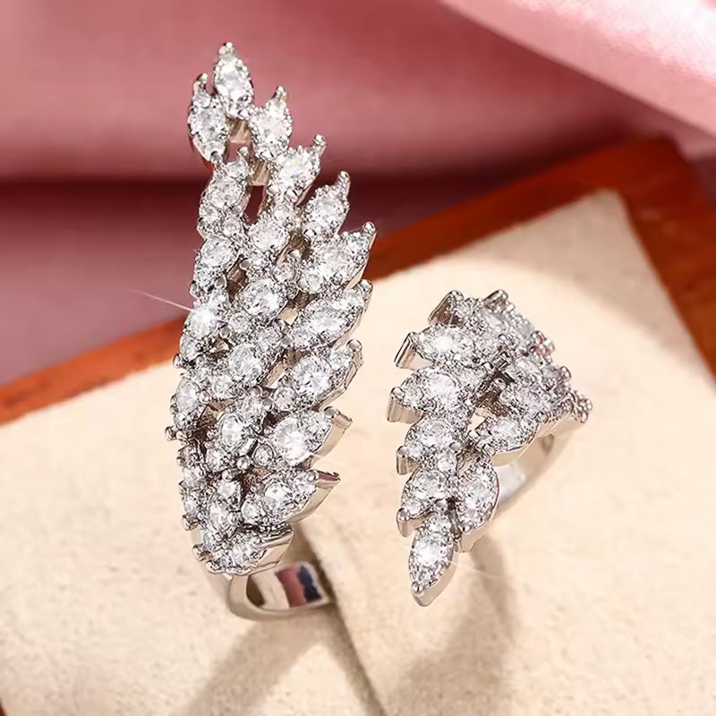 Ava Crystal Feather Ring