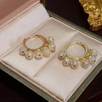 Ava Crystal Charm Hoops