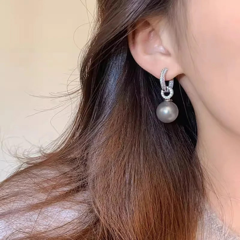Sienna Luxe Pearl Drop Hoops