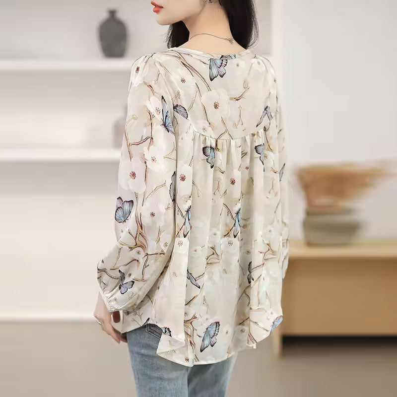 Gianna Butterfly Print Blouse