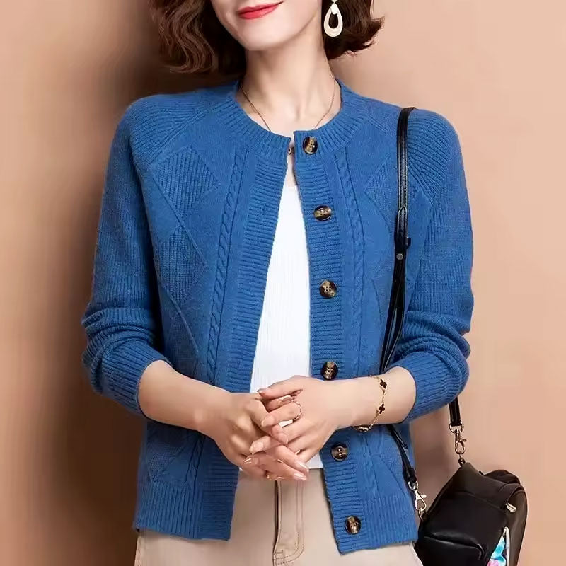 Sophie Classic Diamond Knit Cardigan