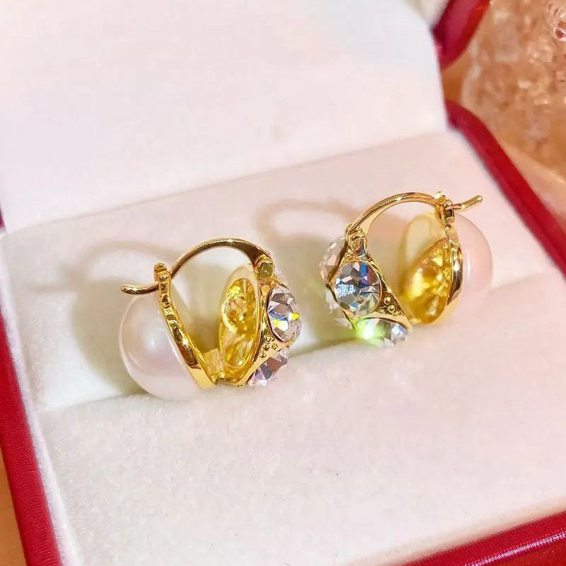 Olivia Pearl Crystal Hoops