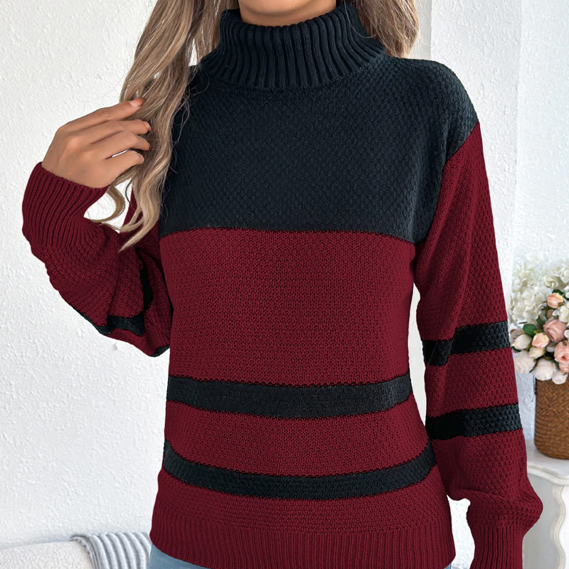 Sophia High Neck Stripe Jumper