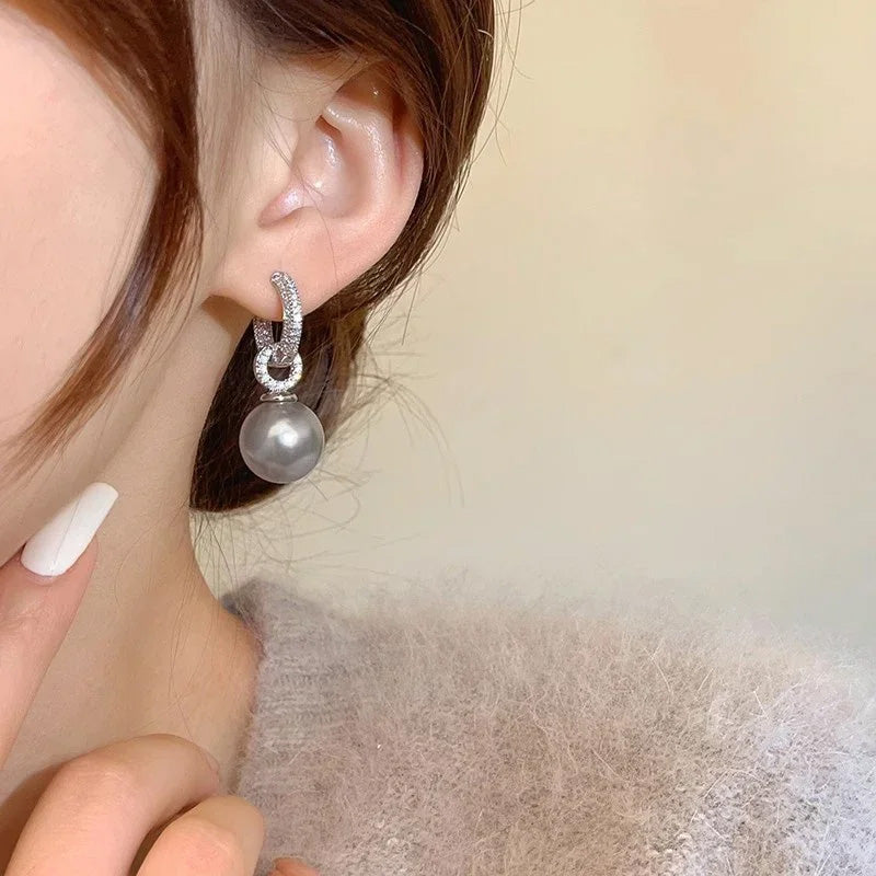 Sienna Luxe Pearl Drop Hoops