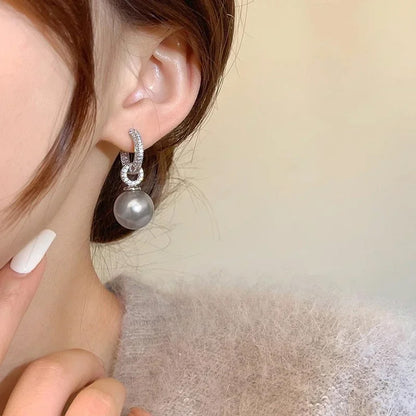 Sienna Luxe Pearl Drop Hoops