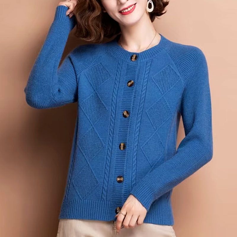 Sophie Classic Diamond Knit Cardigan