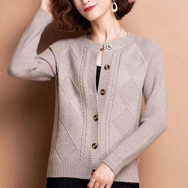 Sophie Classic Diamond Knit Cardigan