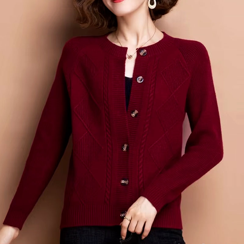 Sophie Classic Diamond Knit Cardigan