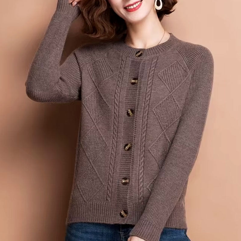 Sophie Classic Diamond Knit Cardigan