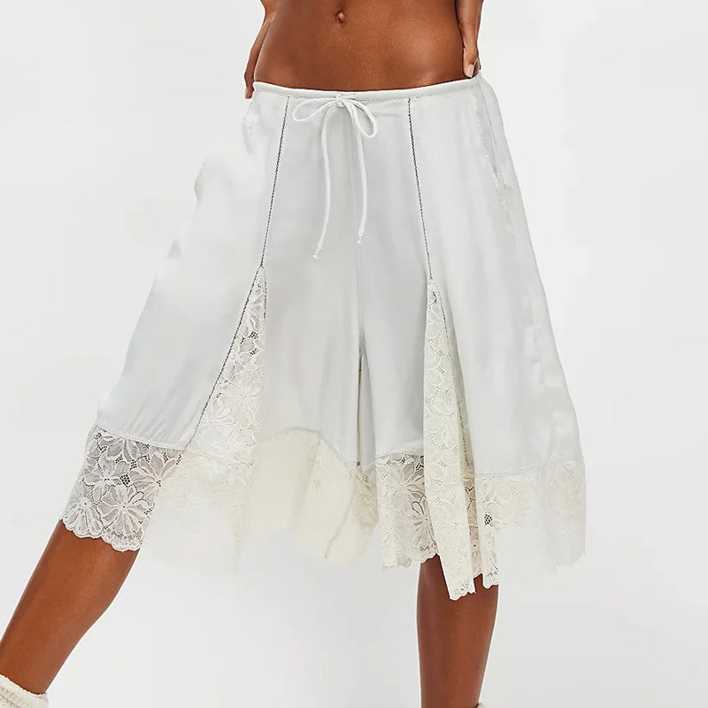 Chloe Lace Hem Lounge Shorts
