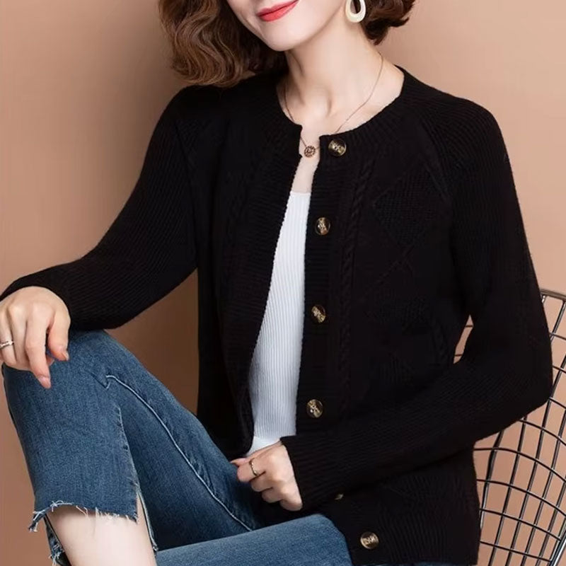 Sophie Classic Diamond Knit Cardigan
