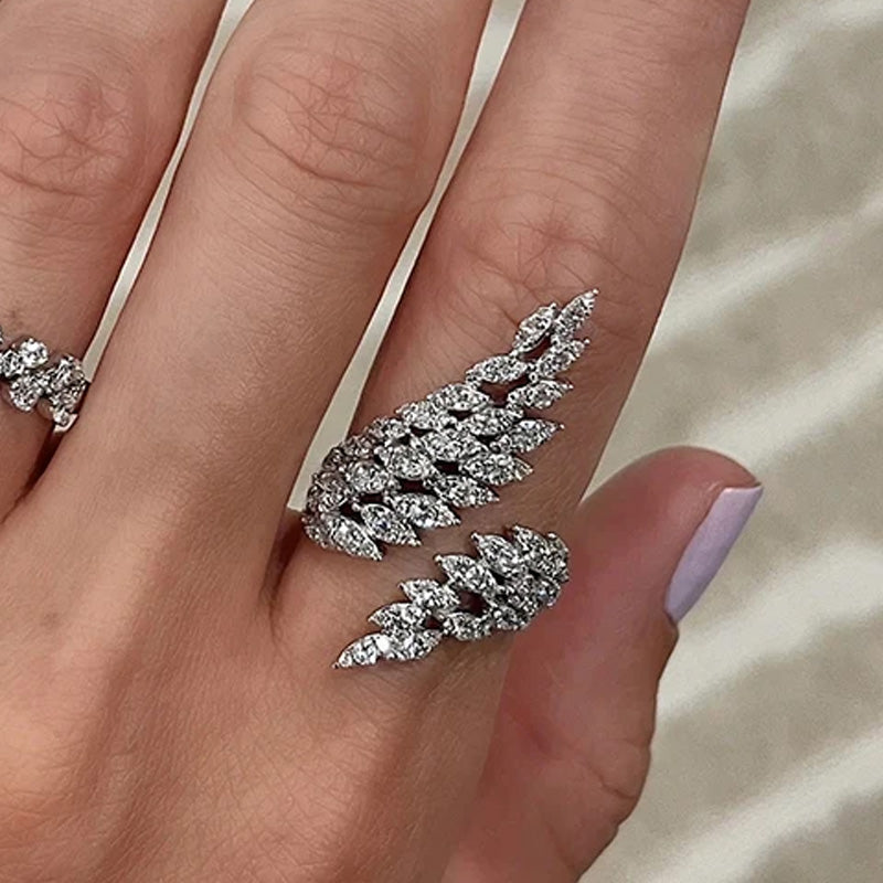 Ava Crystal Feather Ring