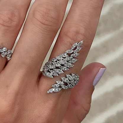 Ava Crystal Feather Ring