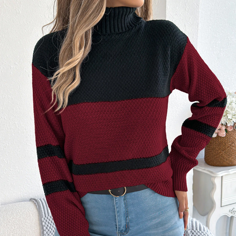 Sophia High Neck Stripe Jumper