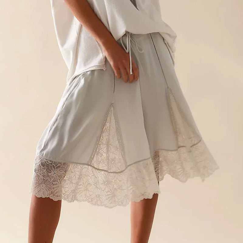 Chloe Lace Hem Lounge Shorts