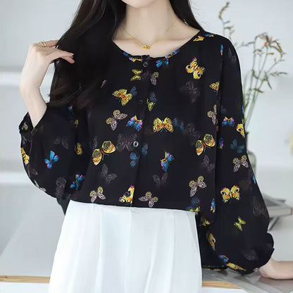 Gianna Butterfly Print Blouse