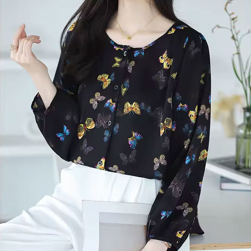 Gianna Butterfly Print Blouse