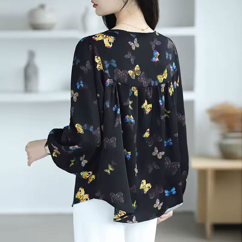 Gianna Butterfly Print Blouse