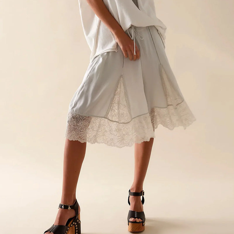 Chloe Lace Hem Lounge Shorts